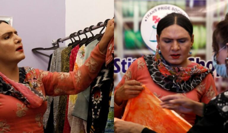 خواجہ سرا درزی جیا خان عمدگی سے اپنی ٹیلرنگ شاپ چلارہی ہیں خواجہ سرا درزی جیا خان عمدگی سے اپنی ٹیلرنگ شاپ چلارہی ہیں
