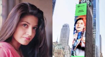 پاپ گلوکارہ نازیہ حسن کی برسی پر انکی تصویر نیویارک ٹائمز اسکوائر پر آویزاں